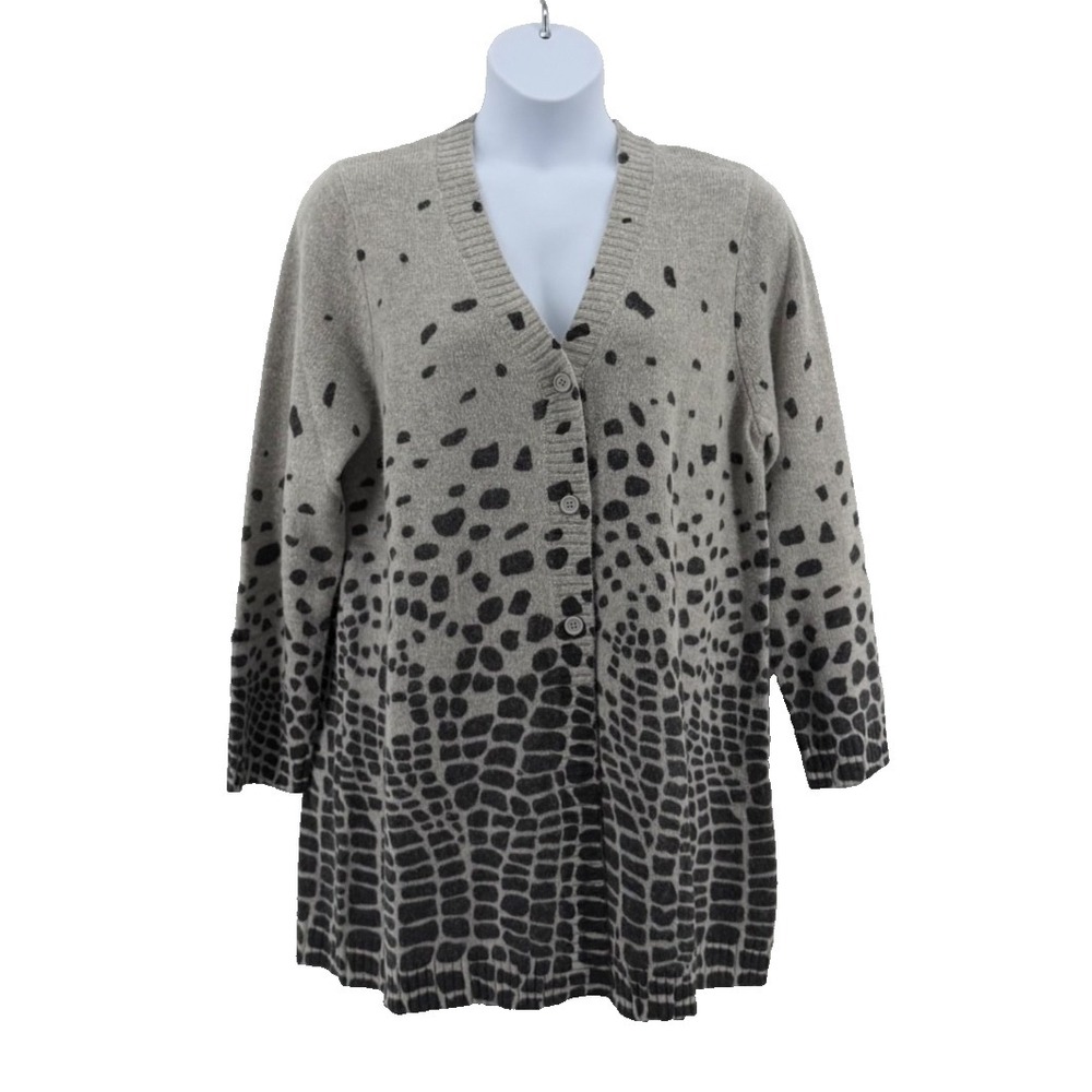 Marina Rinaldi Sport Cardigan Women US L Grey Wool Alpaca NWT $595